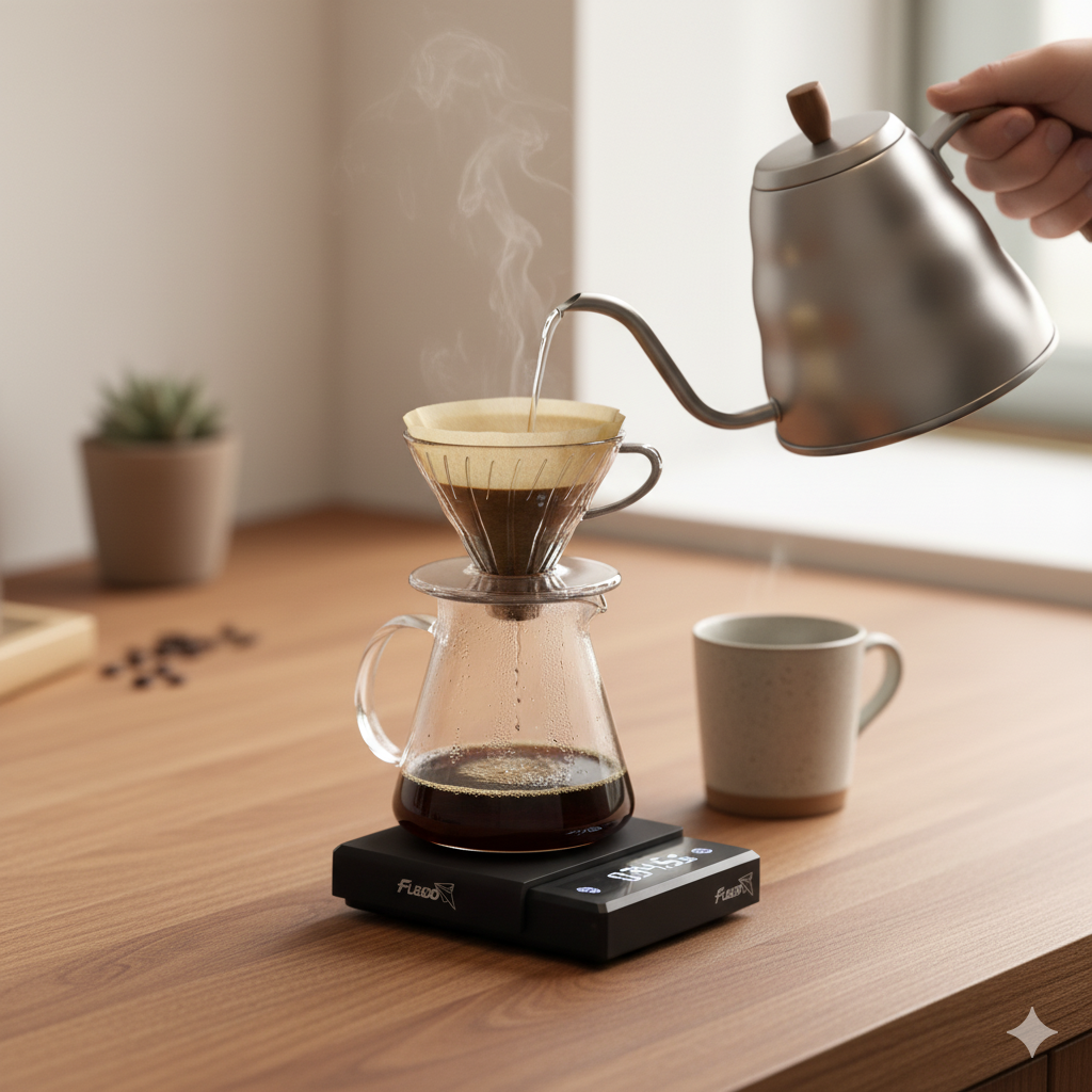 Báscula Digital Recargable para Café Espresso y Goteo – Alta Precisión 0,1 g, Temporizador y 3 Modos Profesionales para Baristas