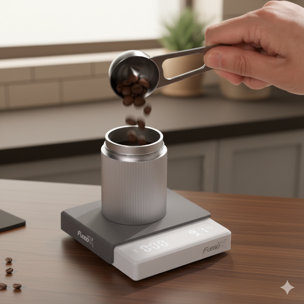 Báscula Digital Recargable para Café Espresso y Goteo – Alta Precisión 0,1 g, Temporizador y 3 Modos Profesionales para Baristas