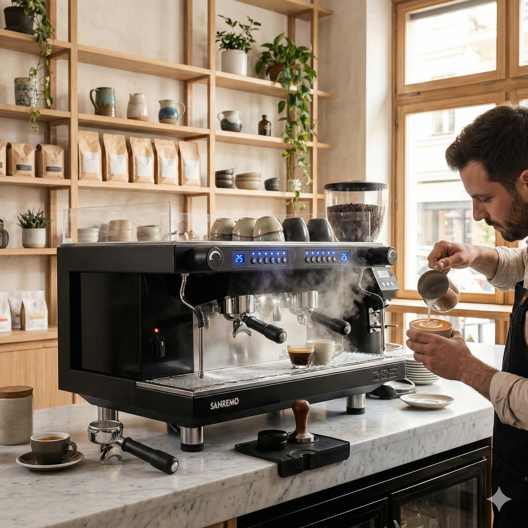 Máquina Espresso Profesional Sanremo Zoe Competition SED 2 Grupos – Precisión Italiana para Cafeterías Exigentes