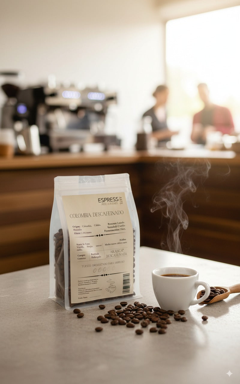 EspressArte Colombia Descafeinado – Café de especialidad para espresso (Caldas, Manizales, Var. Castillo)